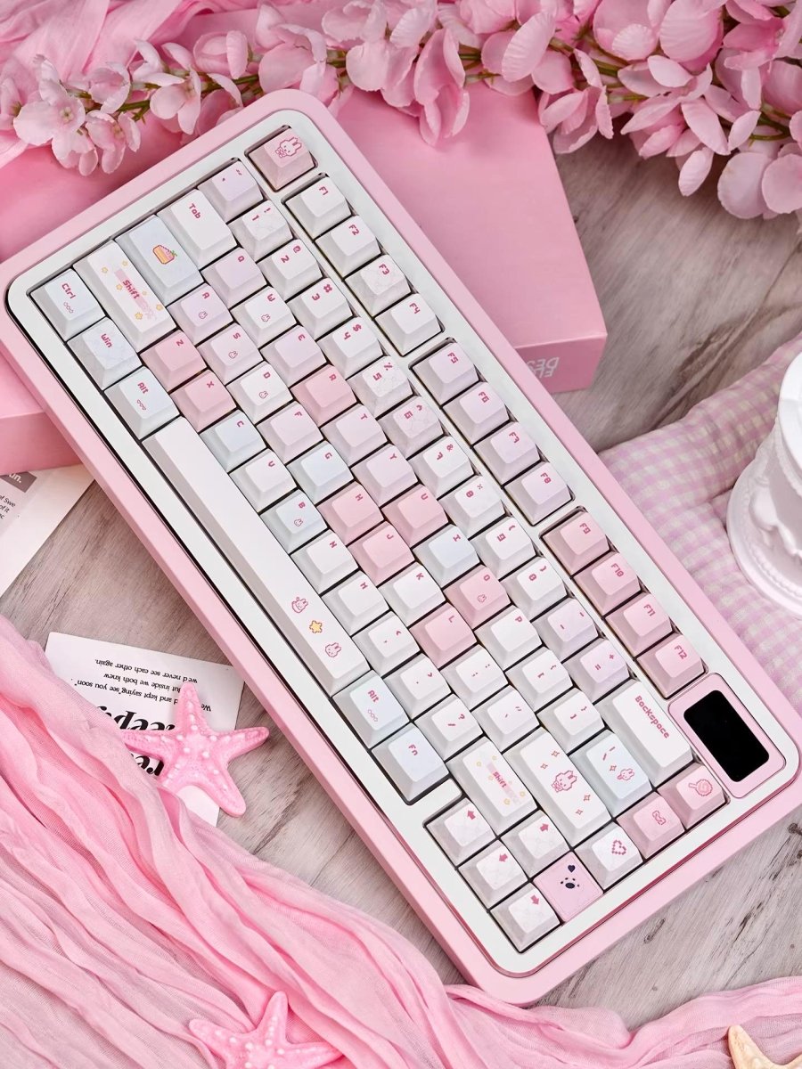 Pixel Miffy Bunny Theme Pink Keycap Set