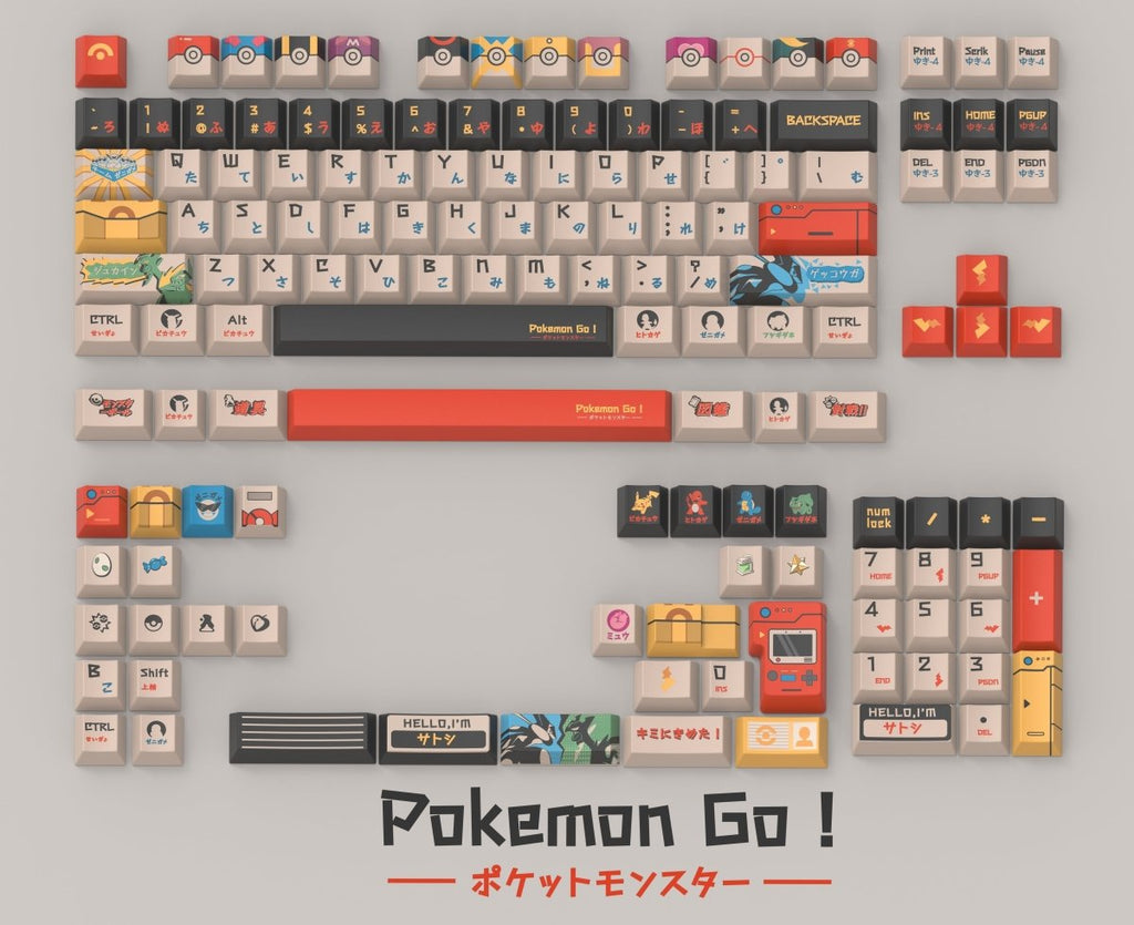 Pokemon Theme Japanese Anime Keycap Set