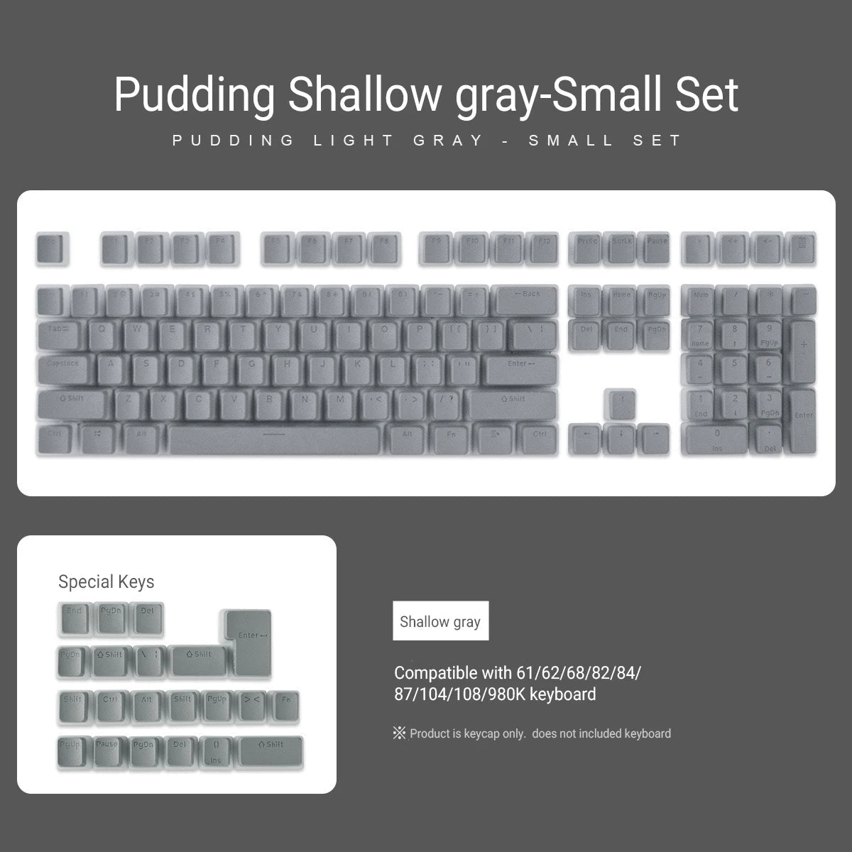 Pudding Backlit PBT OEM ISO Keycap Set