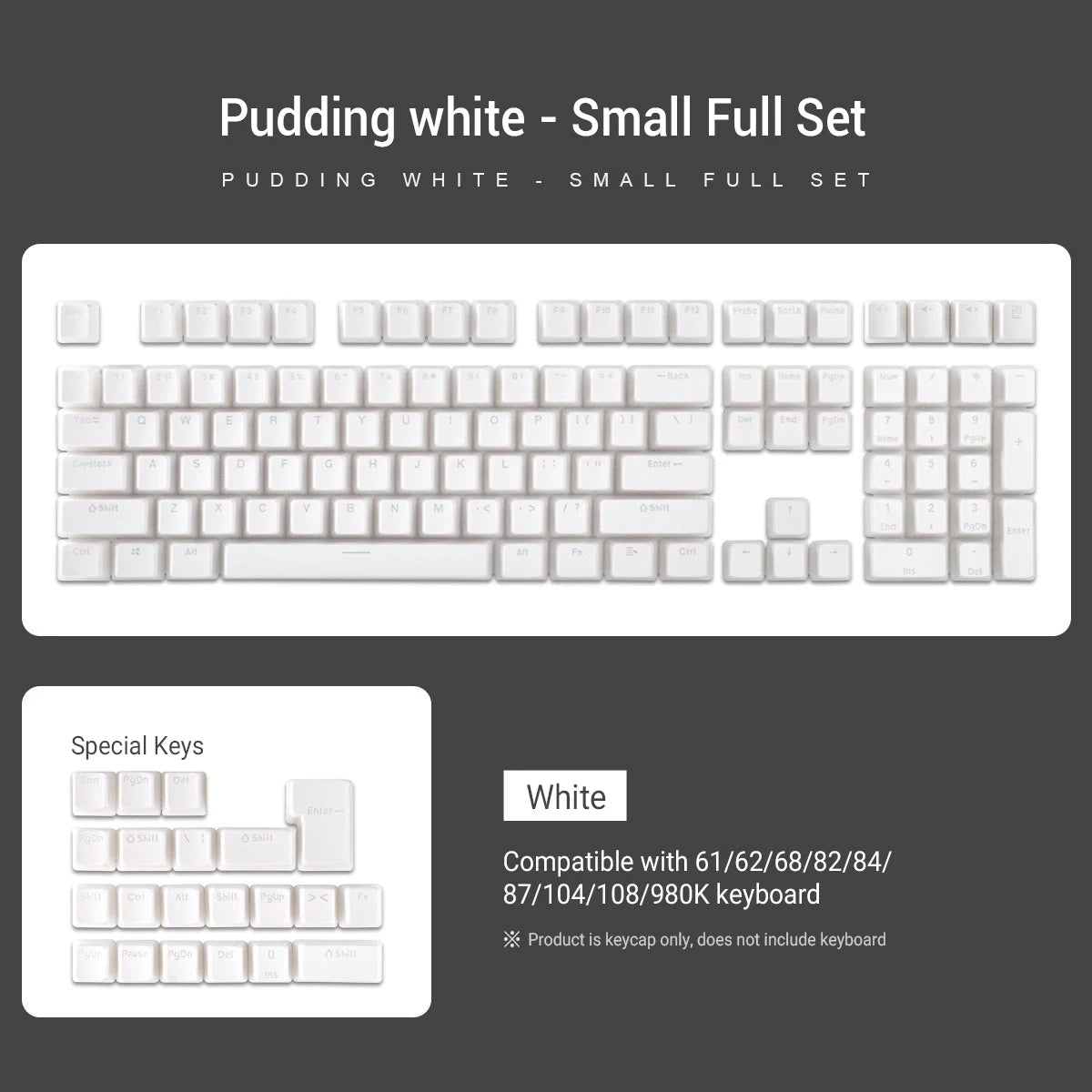 Pudding Backlit PBT OEM ISO Keycap Set