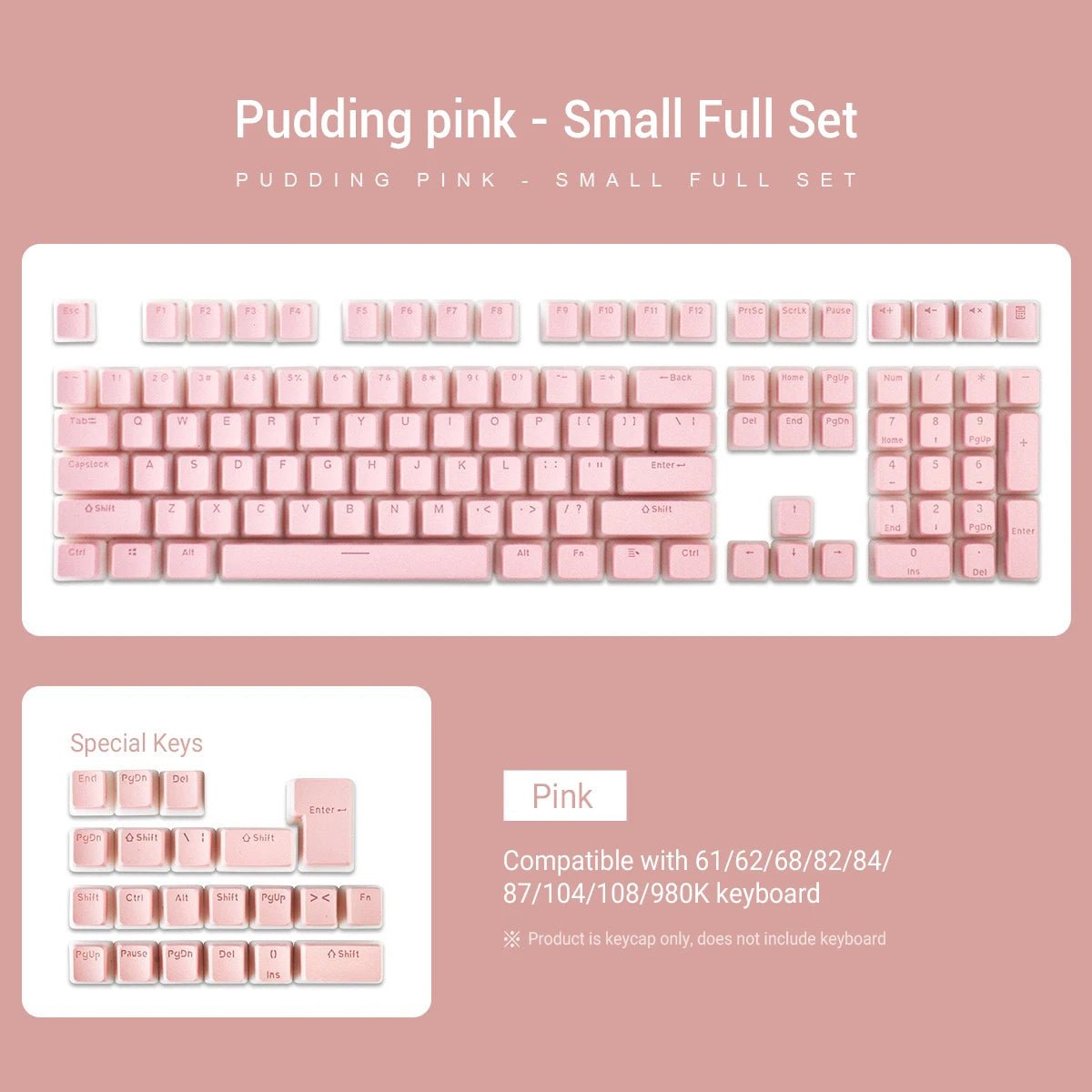 Pudding Backlit PBT OEM ISO Keycap Set