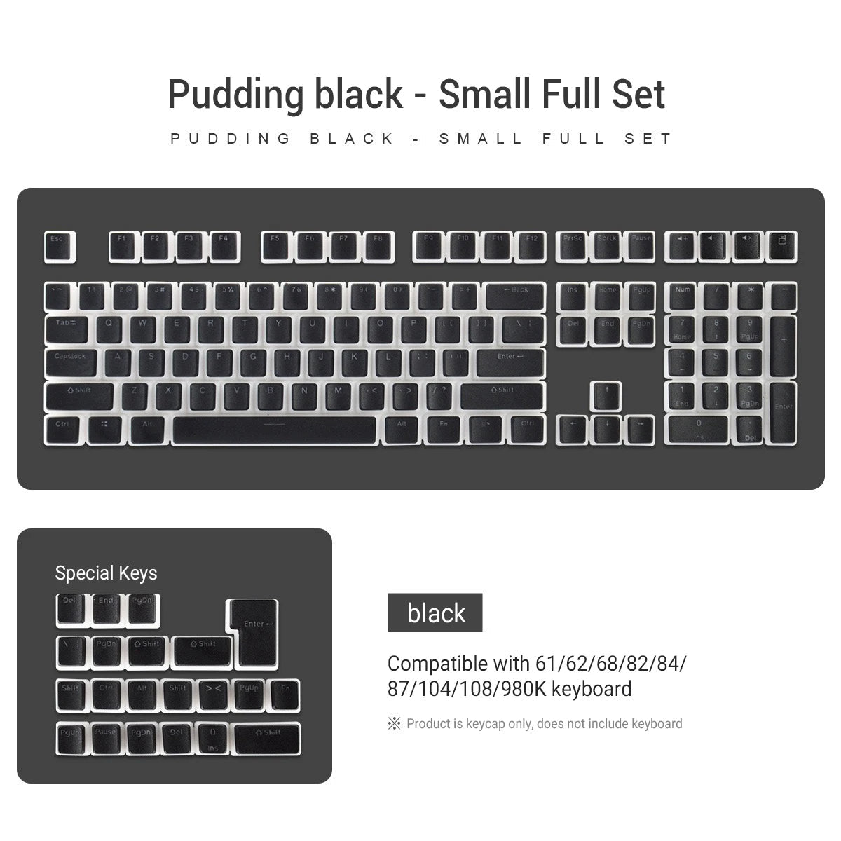 Pudding Backlit PBT OEM ISO Keycap Set
