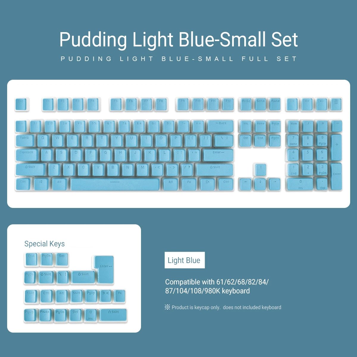 Pudding Backlit PBT OEM ISO Keycap Set