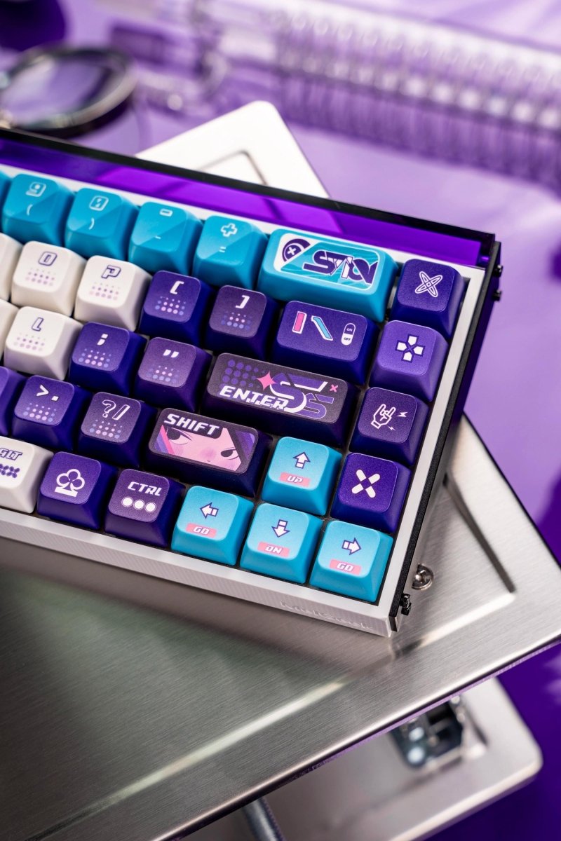 Purple Cool Gaming Theme PBT ISO Keycap Set