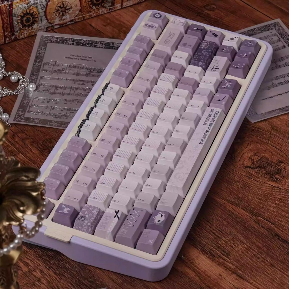 Purple Violet Theme Artisan Keycap Set