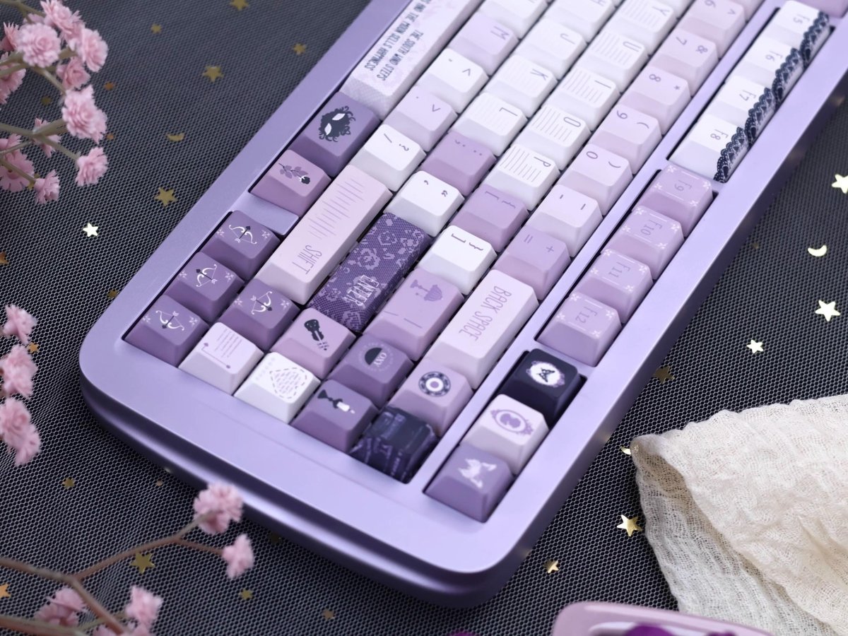 Purple Violet Theme Artisan Keycap Set