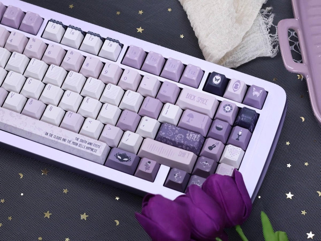 Purple Violet Theme Artisan Keycap Set