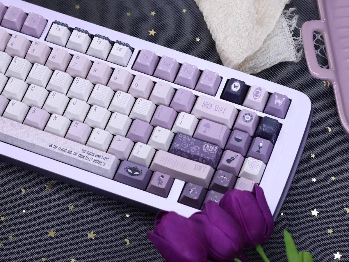 Purple Violet Theme Artisan Keycap Set