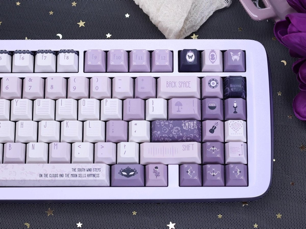 Purple Violet Theme Artisan Keycap Set