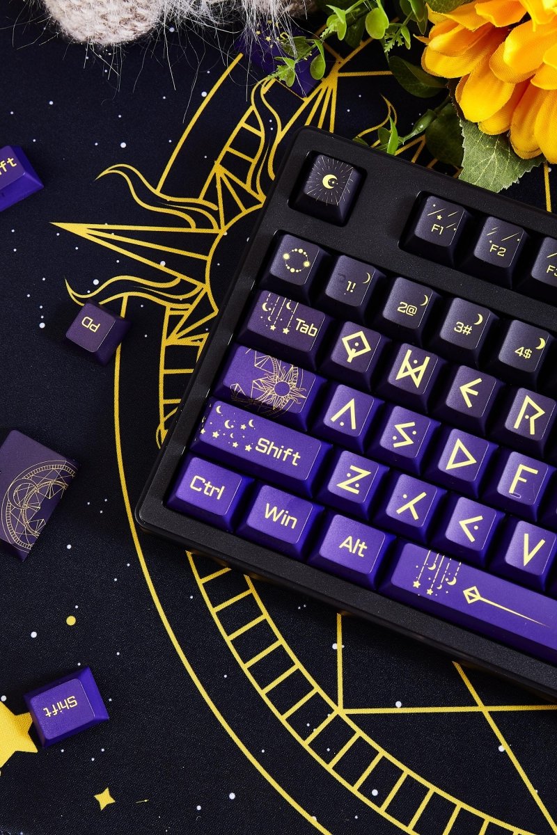 Purple Zodiac Theme Gradient Keycap Set