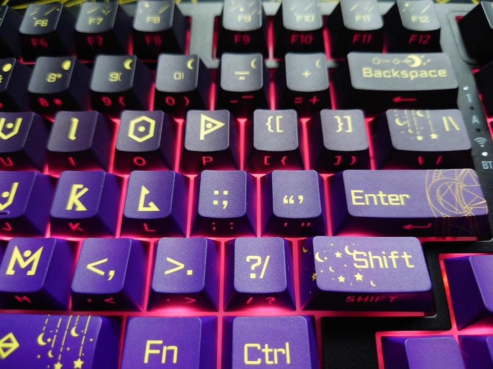 Purple Zodiac Theme Gradient Keycap Set