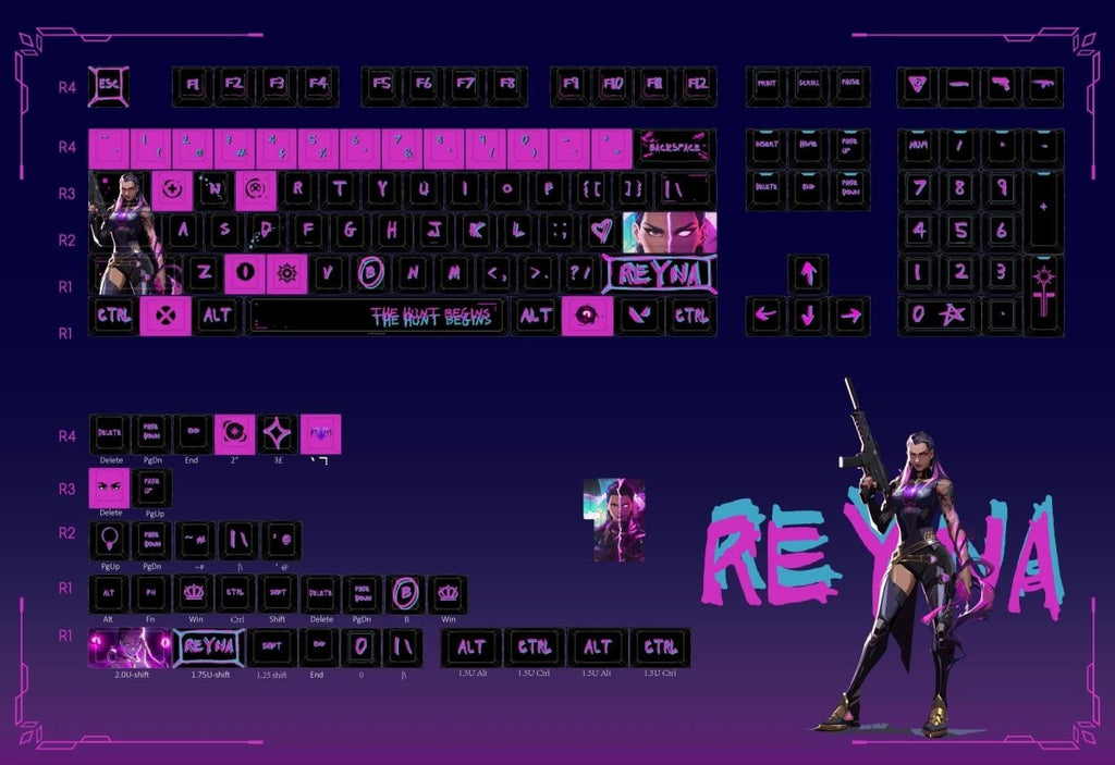 Reyna Valorant Theme Artisan Keycap Set