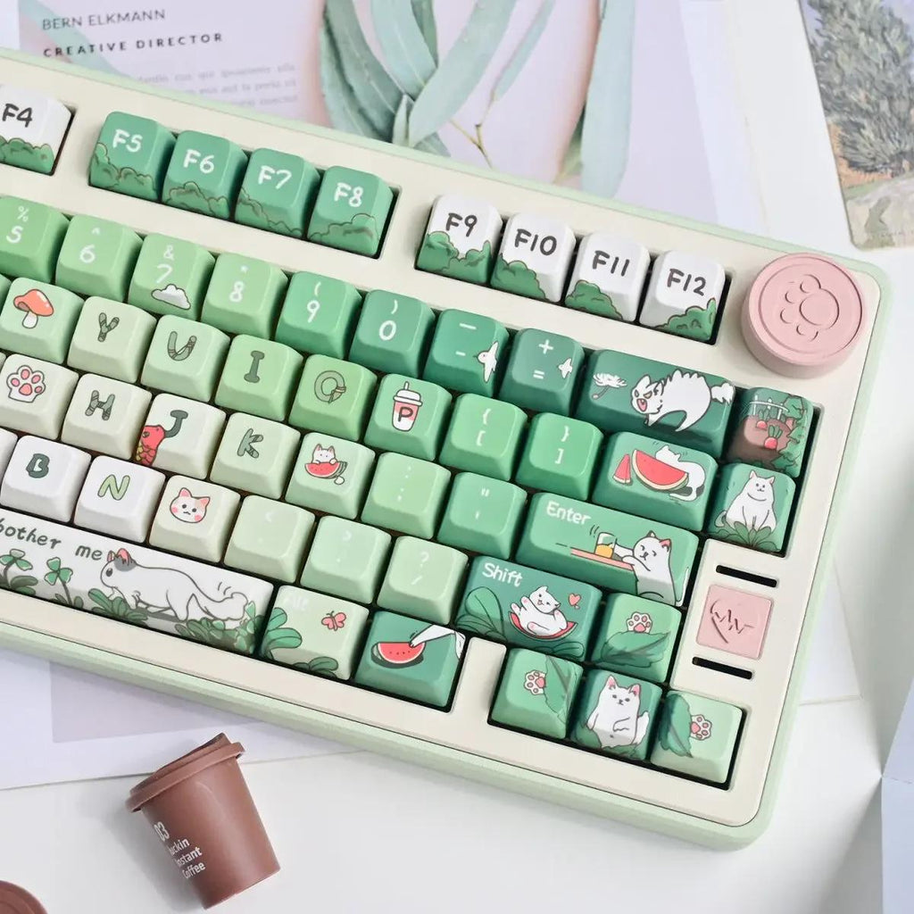Spring Green Matcha Theme Artisan Keycap Set