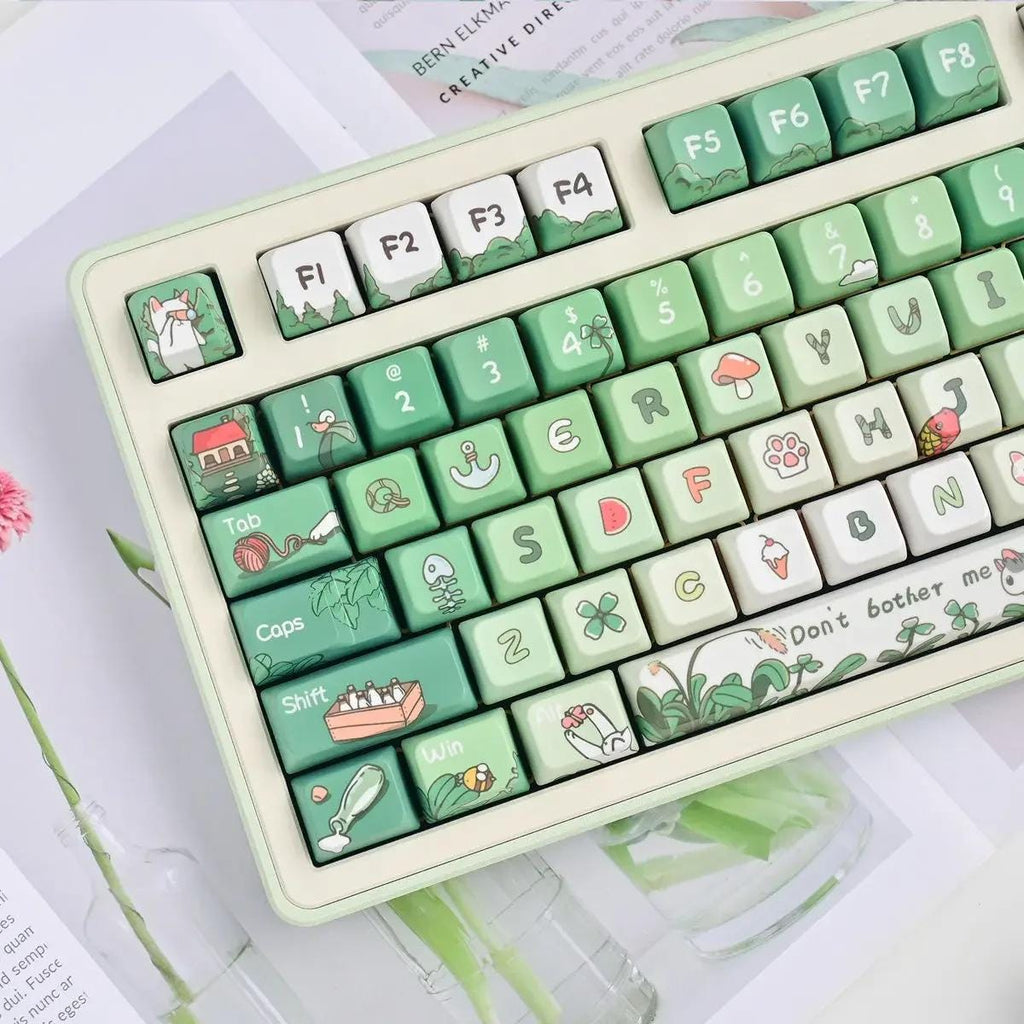 Spring Green Matcha Theme Artisan Keycap Set