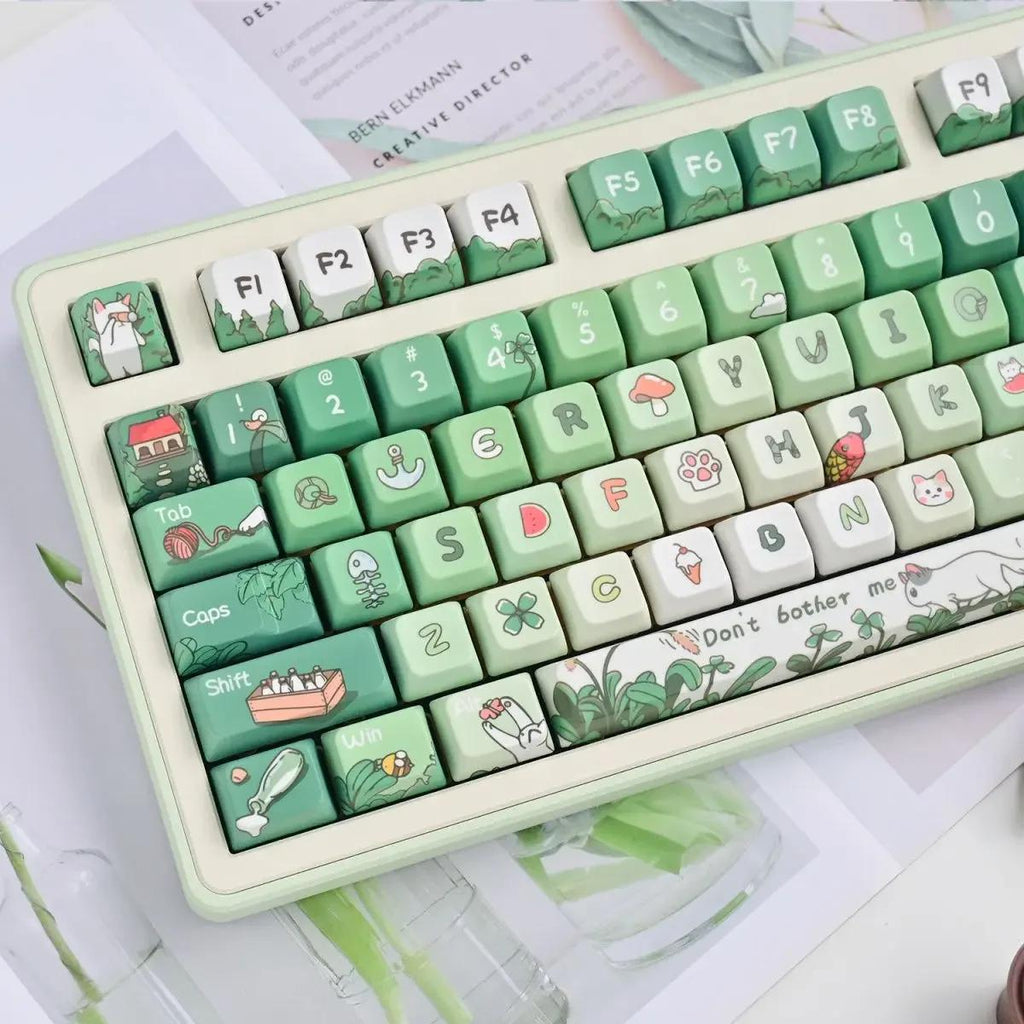 Spring Green Matcha Theme Artisan Keycap Set