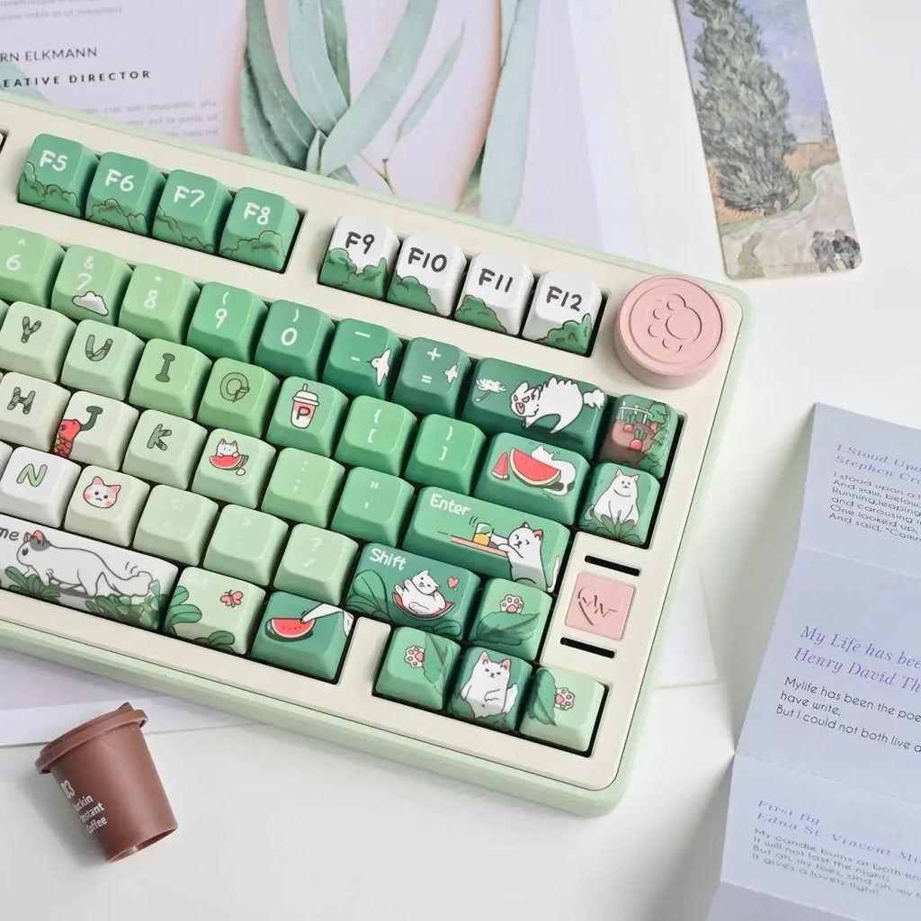 Spring Green Matcha Theme Artisan Keycap Set