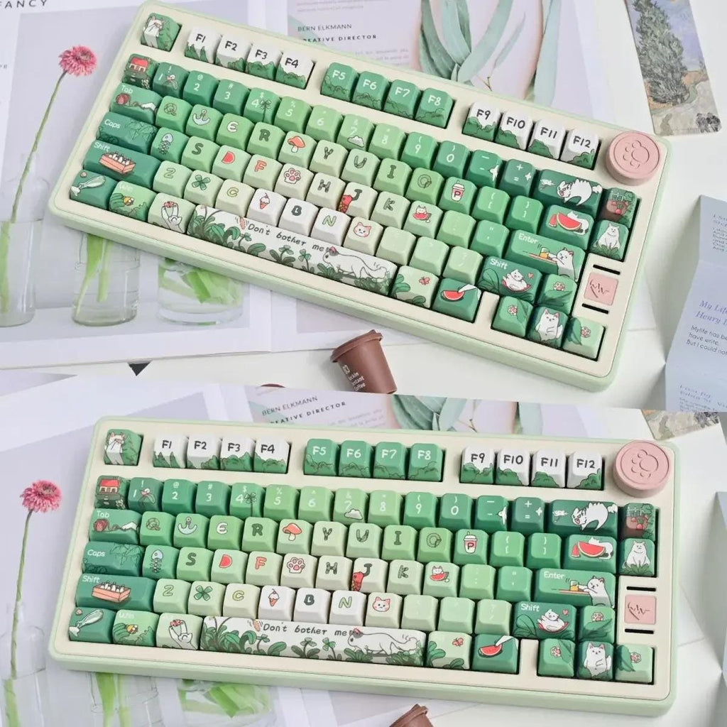 Spring Green Matcha Theme Artisan Keycap Set