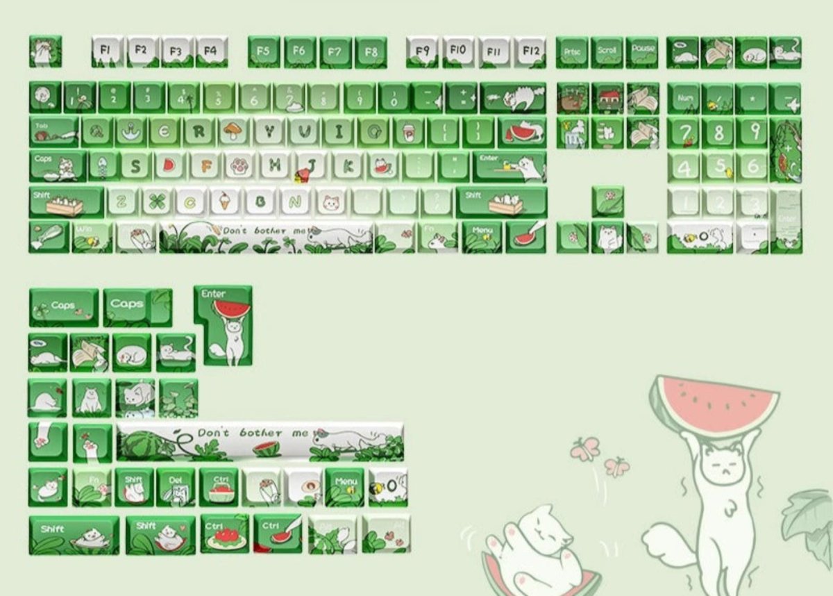 Spring Green Matcha Theme Artisan Keycap Set