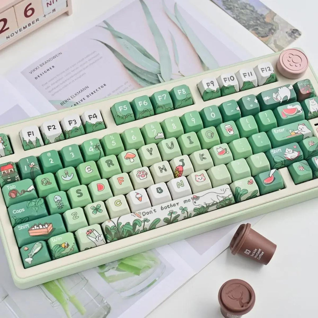 Spring Green Matcha Theme Artisan Keycap Set