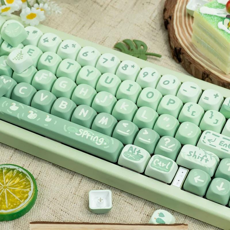 Spring Pastel Green Keycap Set - KeyArtisan®