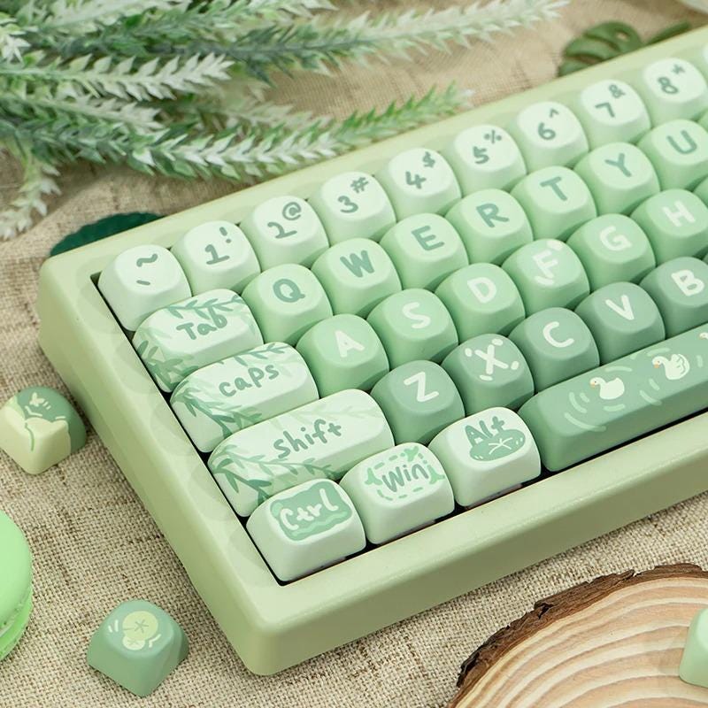 Spring Pastel Green Keycap Set - KeyArtisan®