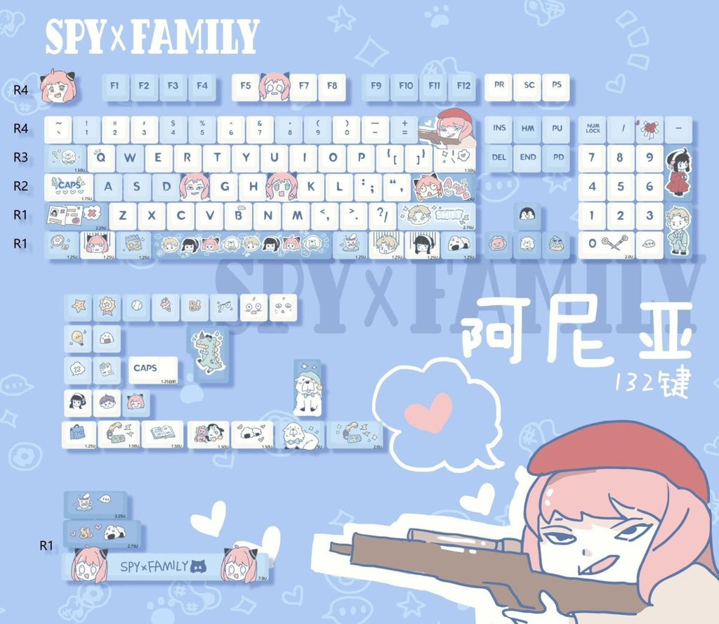 Spy X Family Theme Keycap Set