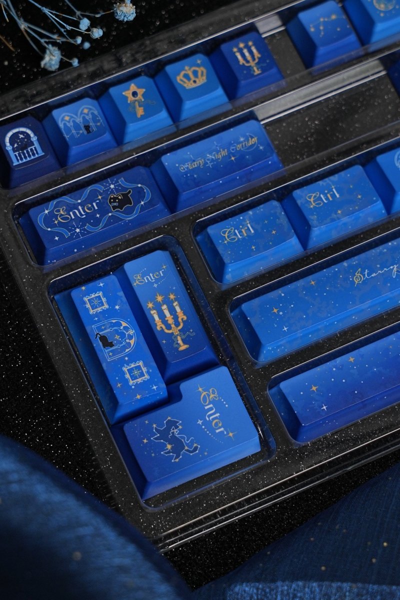 Starry Night Corridor - Themed Gradient Keycap Set