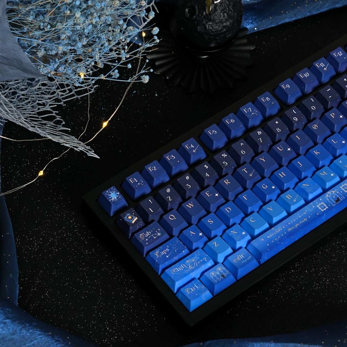 Starry Night Corridor - Themed Gradient Keycap Set