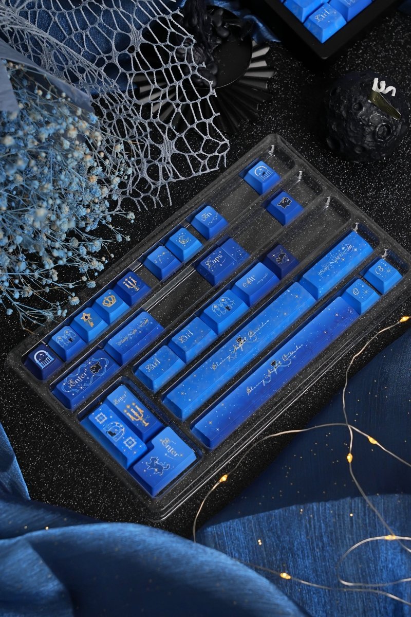 Starry Night Corridor - Themed Gradient Keycap Set