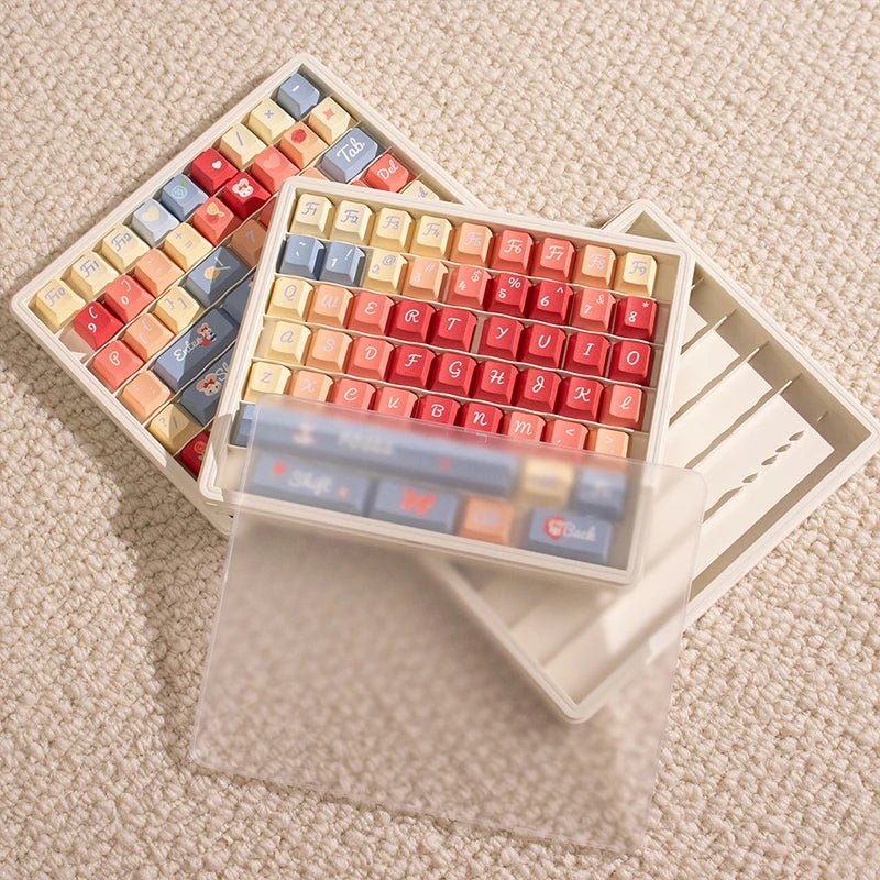 Three Layer Keycap Storage With Frosted Lid
