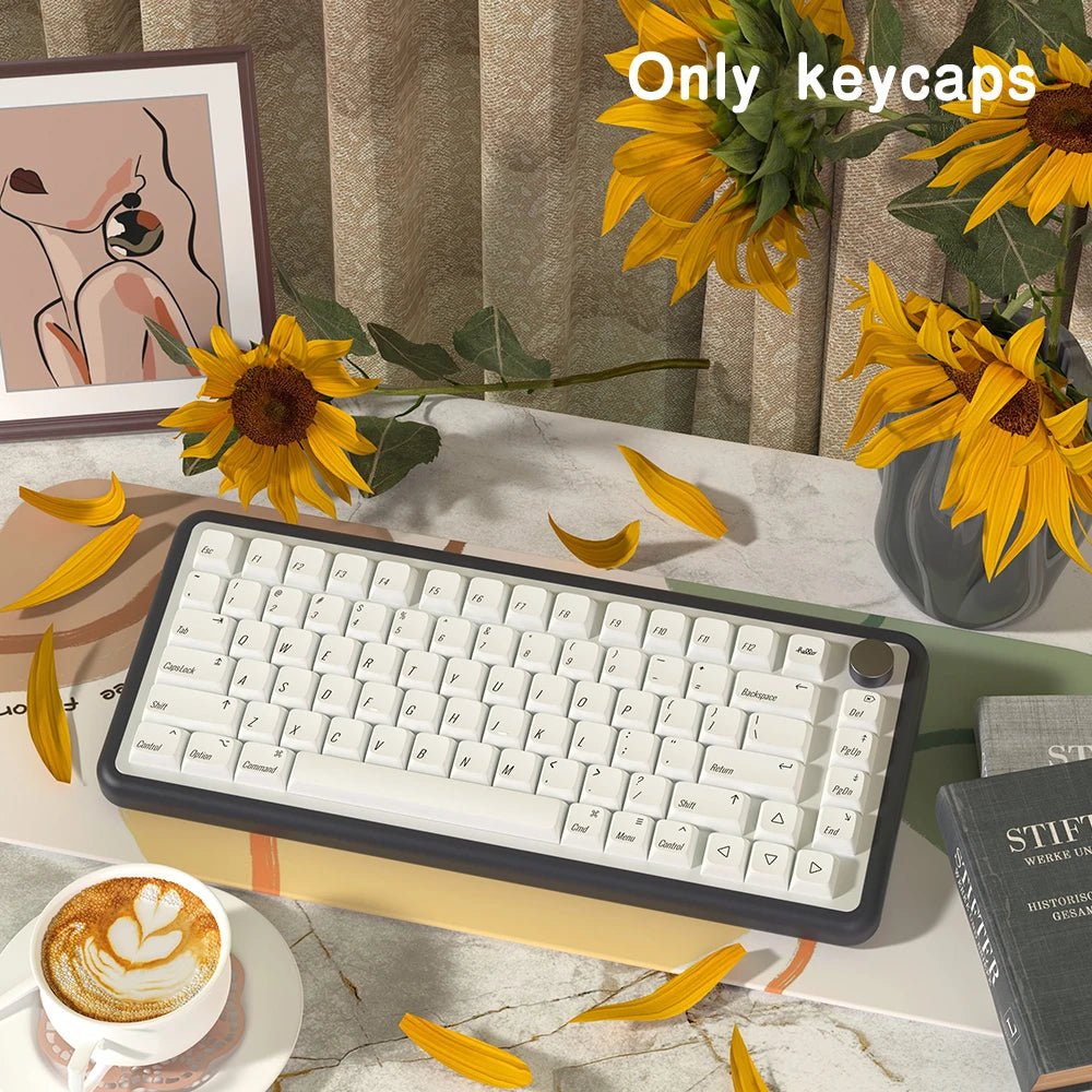 White Minimalism Theme PBT XDA Keycap Set