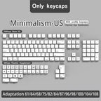 White Minimalism Theme PBT XDA Keycap Set